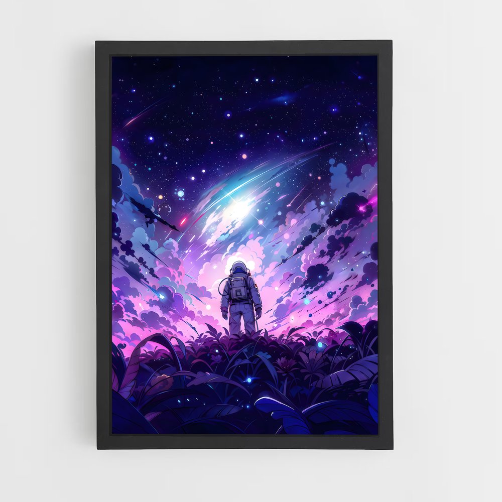 Poster Étoiles Violettes – affiche Art spatial (vue 2)